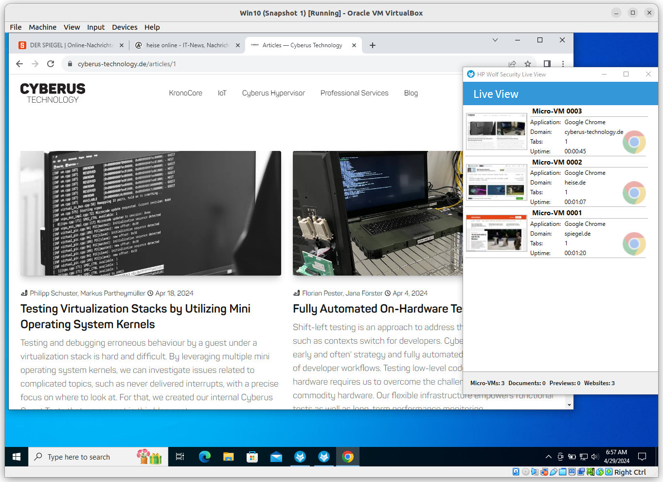 Nested Virtualization for the KVM Backend for VirtualBox