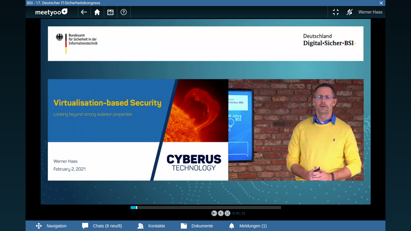 Cyberus Technology Presents new Perspectives on Virtual Machine Introspection at Biggest German IT Security Congress