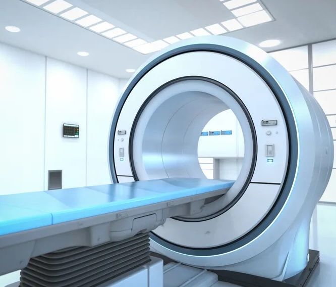 CT/MRI scanner in a modern medical imaging room