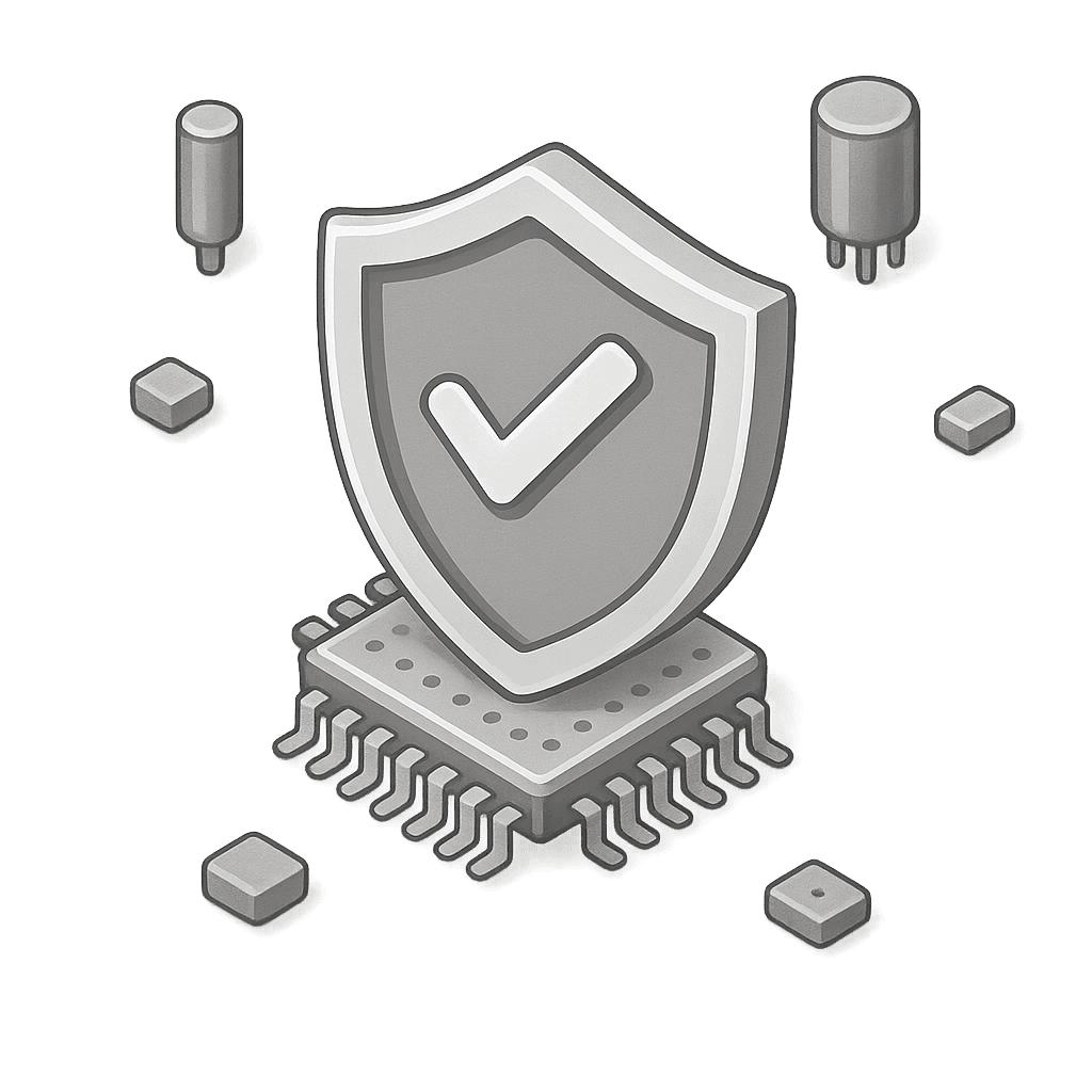 Shield on microchip representing secure embedded hypervisor